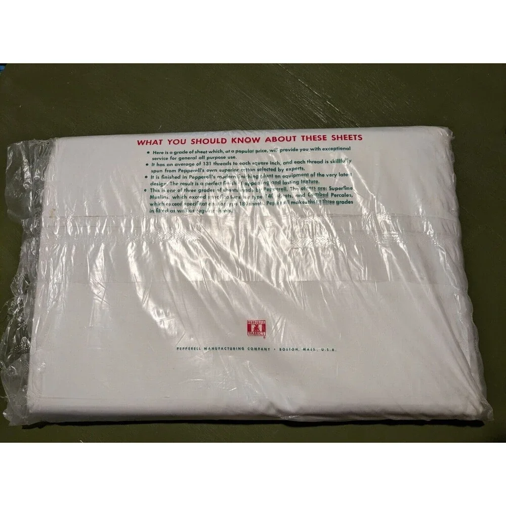 NEW 2 Pepperell Vintage Fine Muslin Flat Sheet Size 81